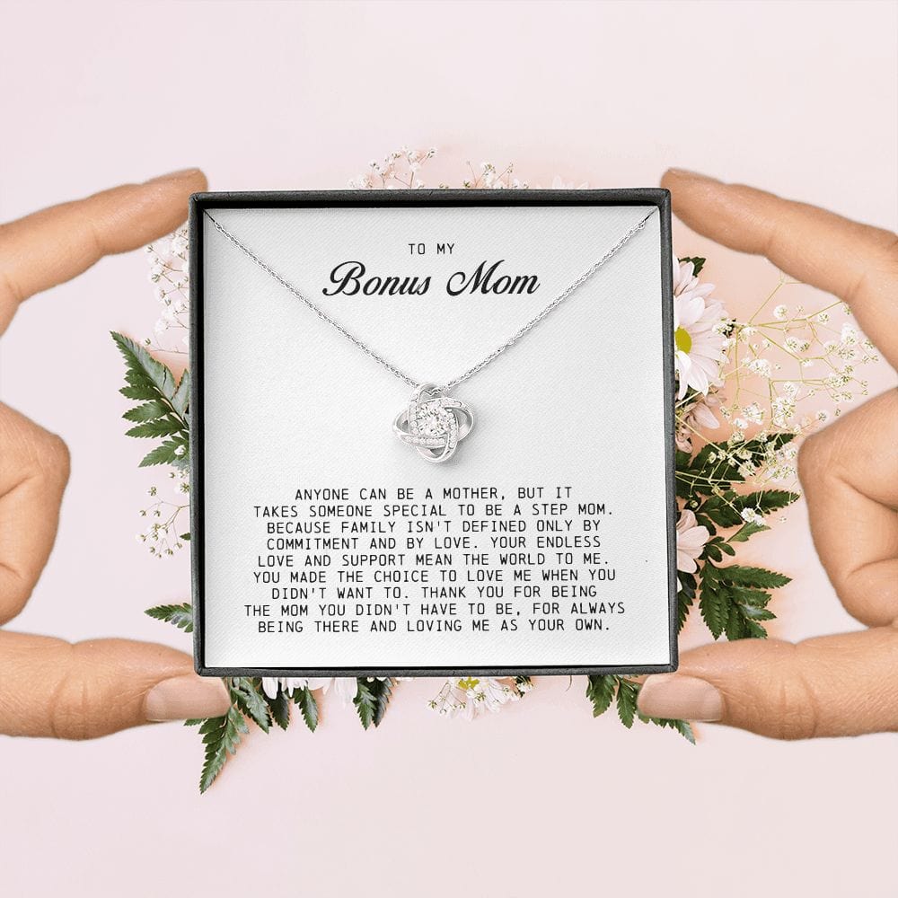 To My Bonus Mom, Love Knot Necklace