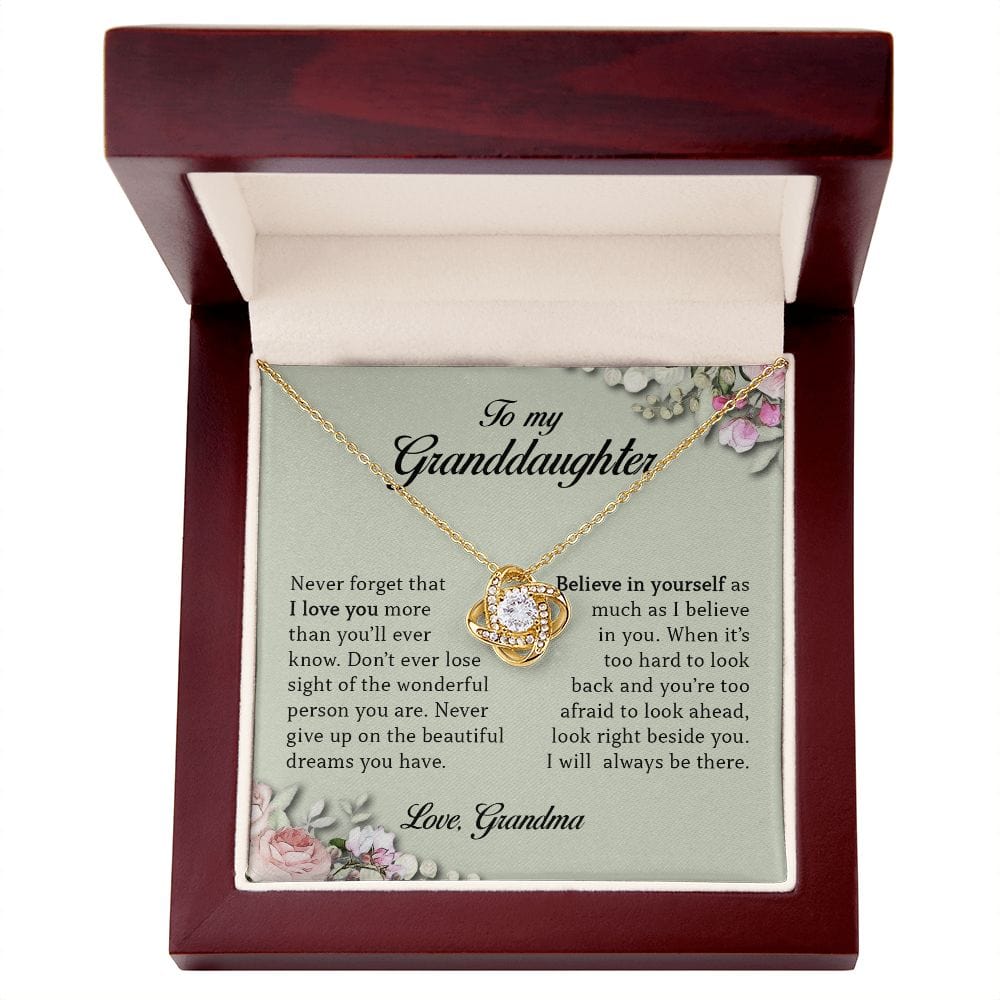 To My Granddaughter, Love Knot Necklace