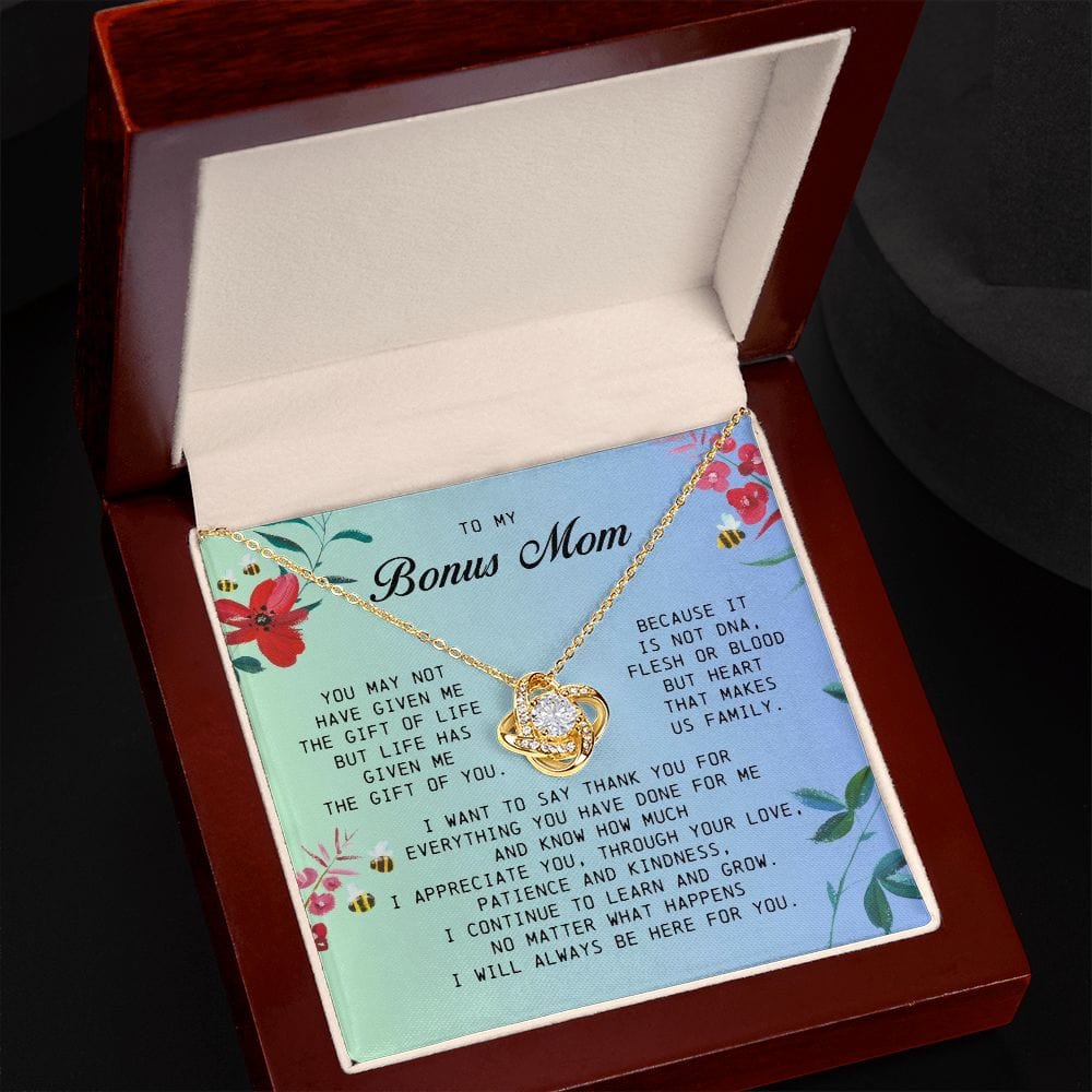 To My Bonus Mom, Love Knot Necklace