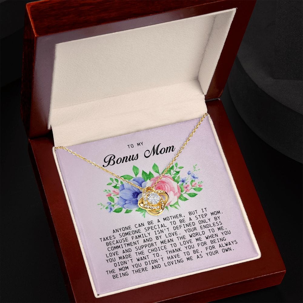 To My Bonus Mom, Love Knot Necklace