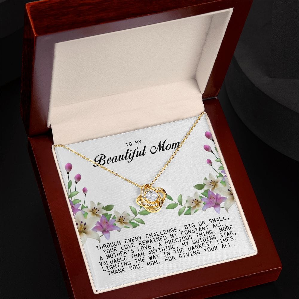To My Beautiful Mom, Love Knot Necklace