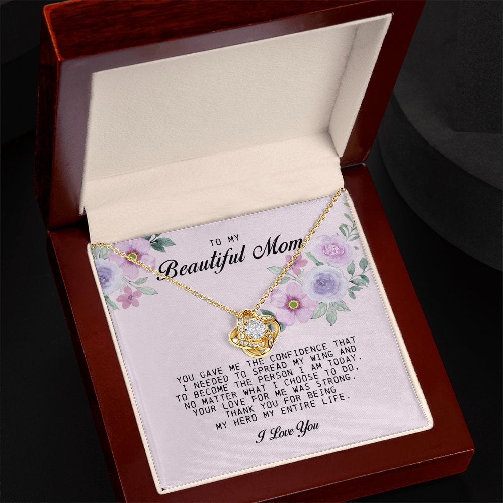 To my Beautiful Mom, Mother's Day Gift, Love Knot Necklace