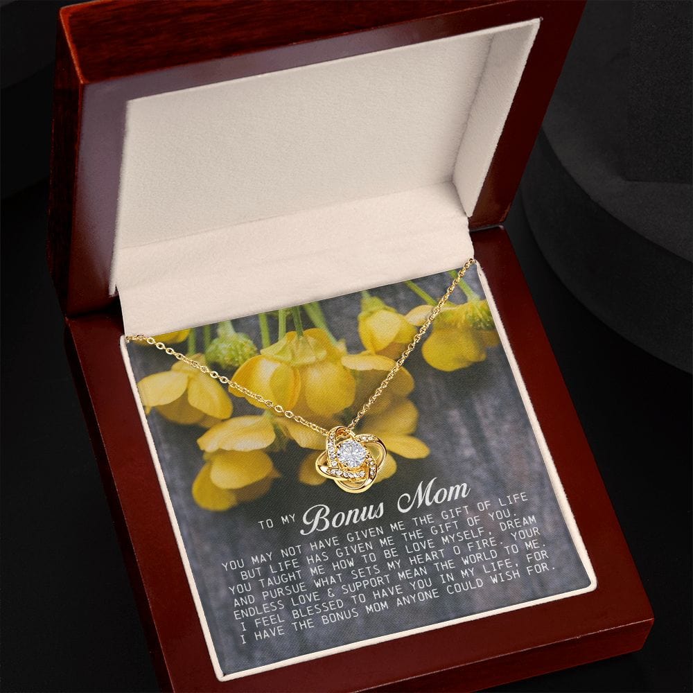 To My Bonus Mom, Love Knot Necklace