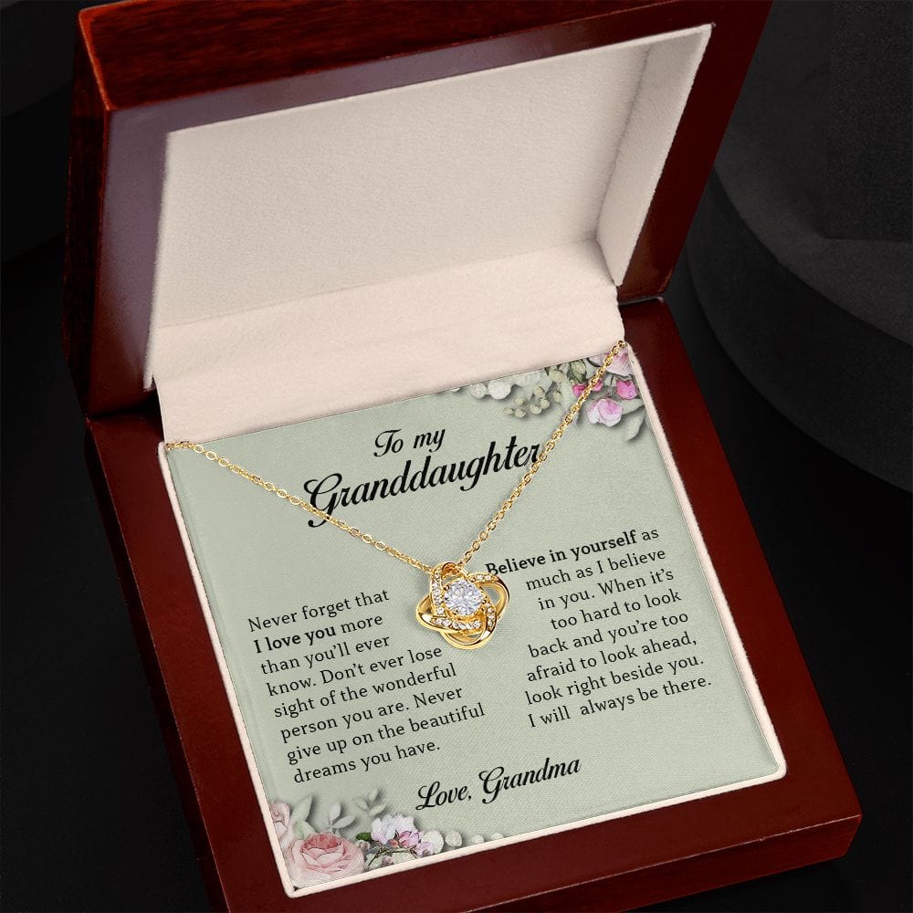 To My Granddaughter, Love Knot Necklace