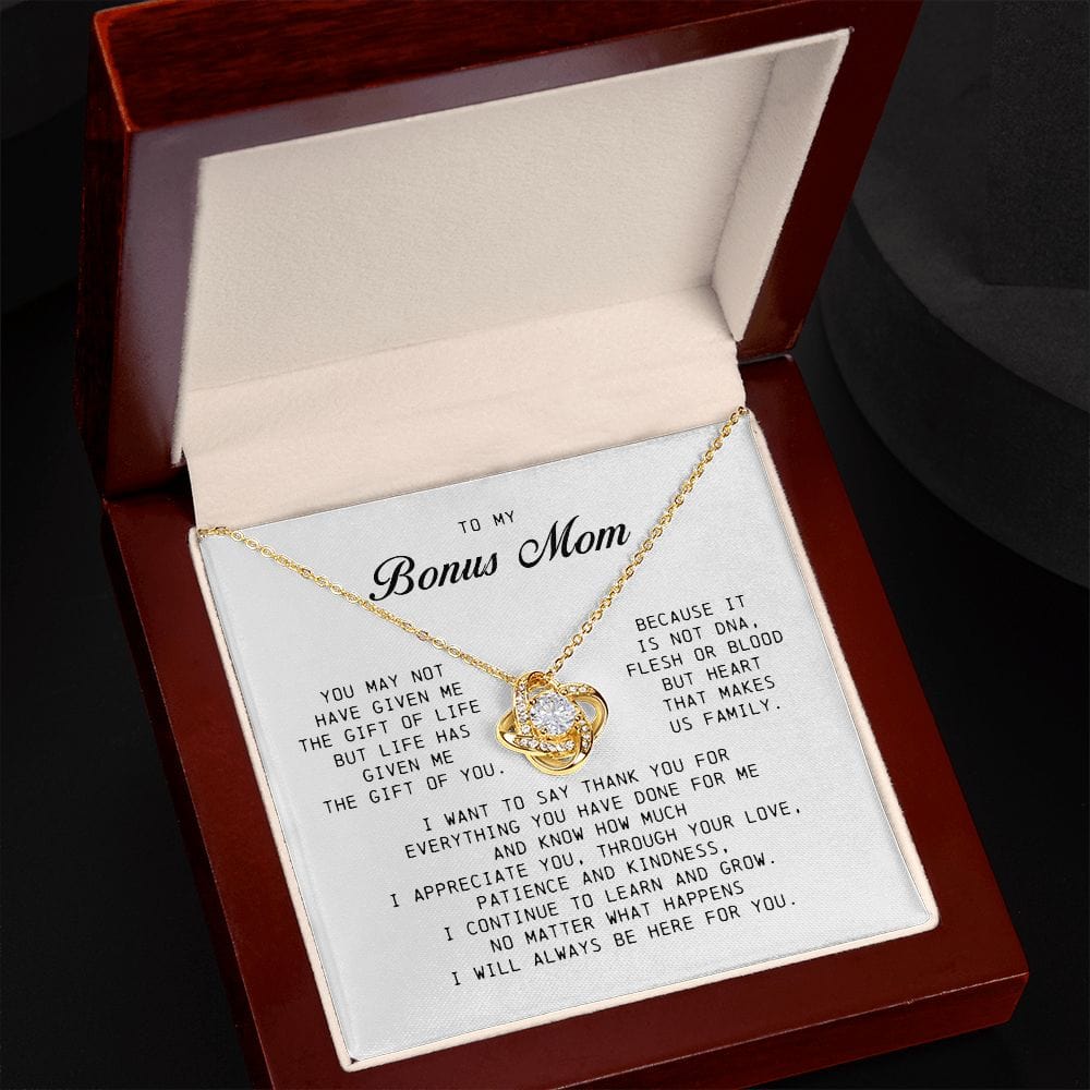 To My Bonus Mom, Love Knot Necklace