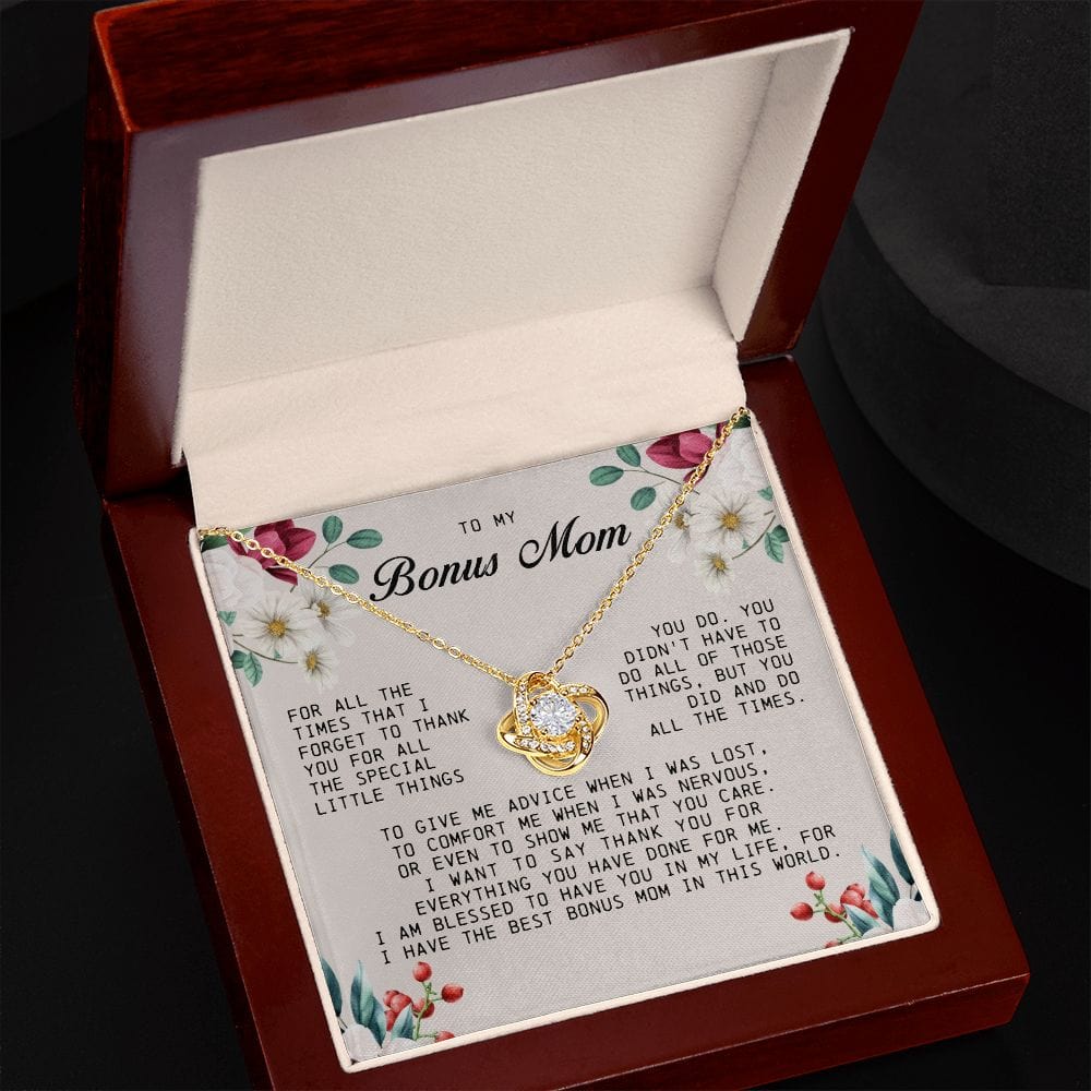 To My Bonus Mom, Love Knot Necklace