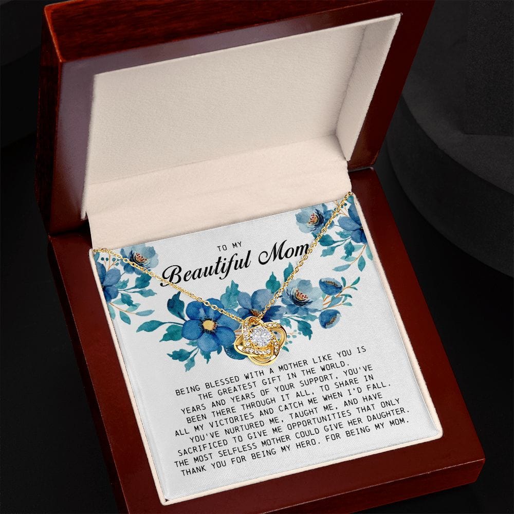 To My Beautiful Mom, Love Knot Necklace