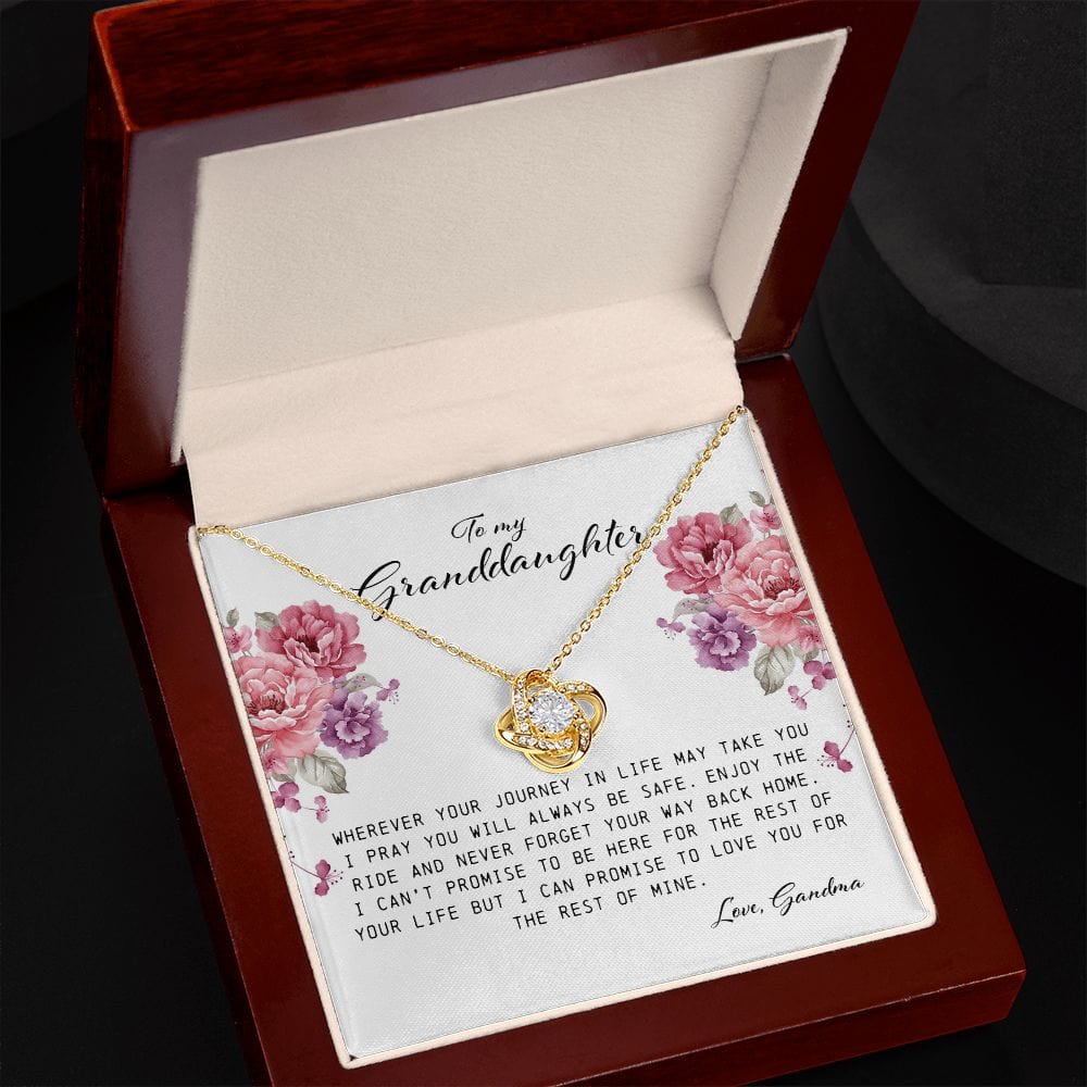 To My Granddaughter, Love Knot Necklace
