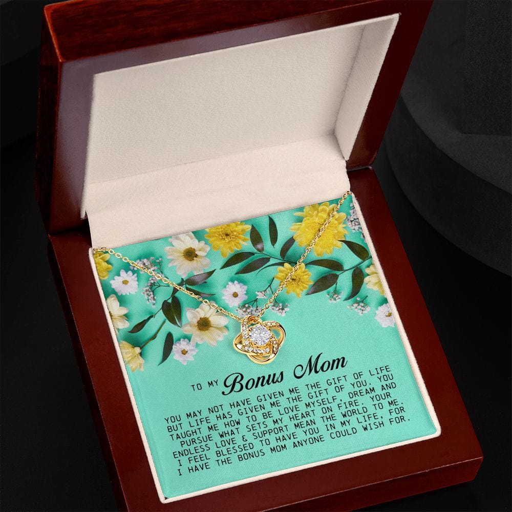 To My Bonus Mom, Love Knot Necklace