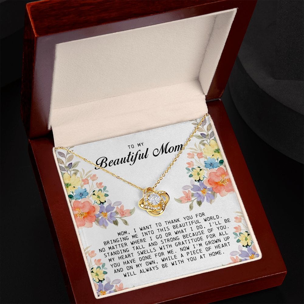 To My Beautiful Mom, Love Knot Necklace