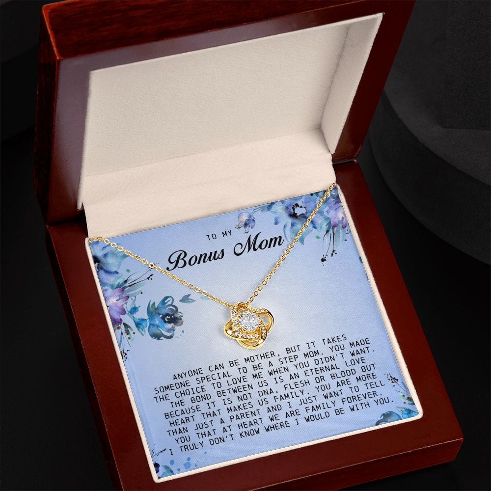 To My Bonus Mom, Love Knot Necklace