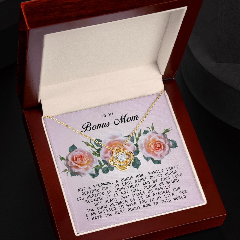 To My Bonus Mom, Love Knot Necklace