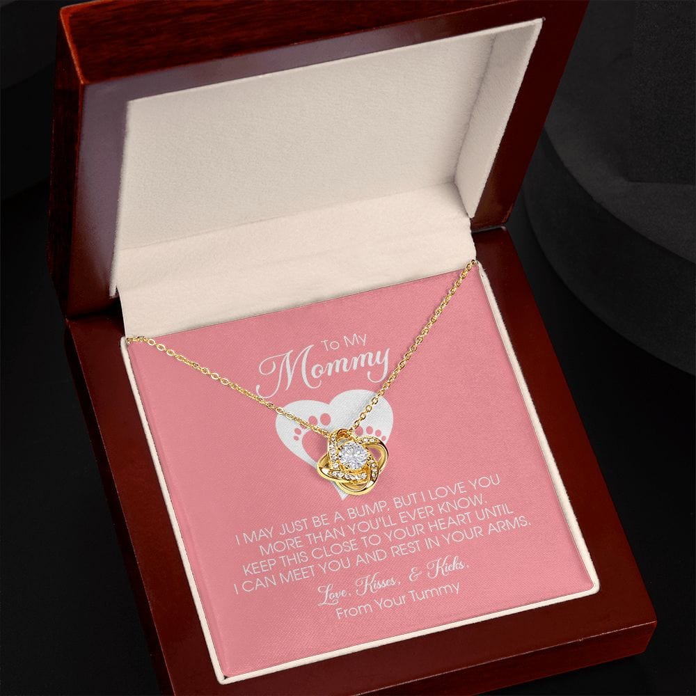 To my Mommy, Mother's Day Gift, Pregnancy Gift for Soon to Be Mom, Baby Shower Gift, Love Knot Necklace