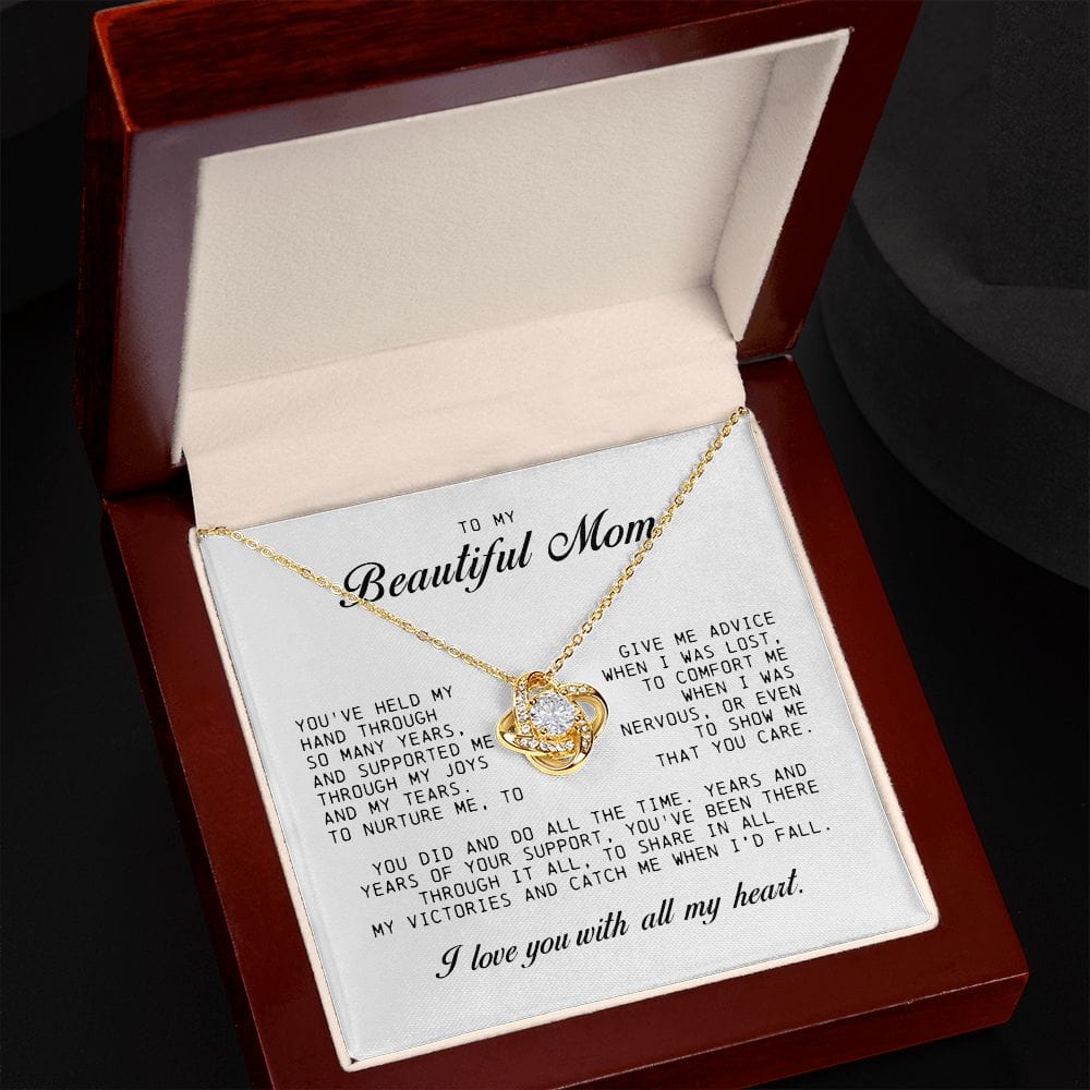 To my Beautiful Mom, Mother's Day Gift, Love Knot Necklace
