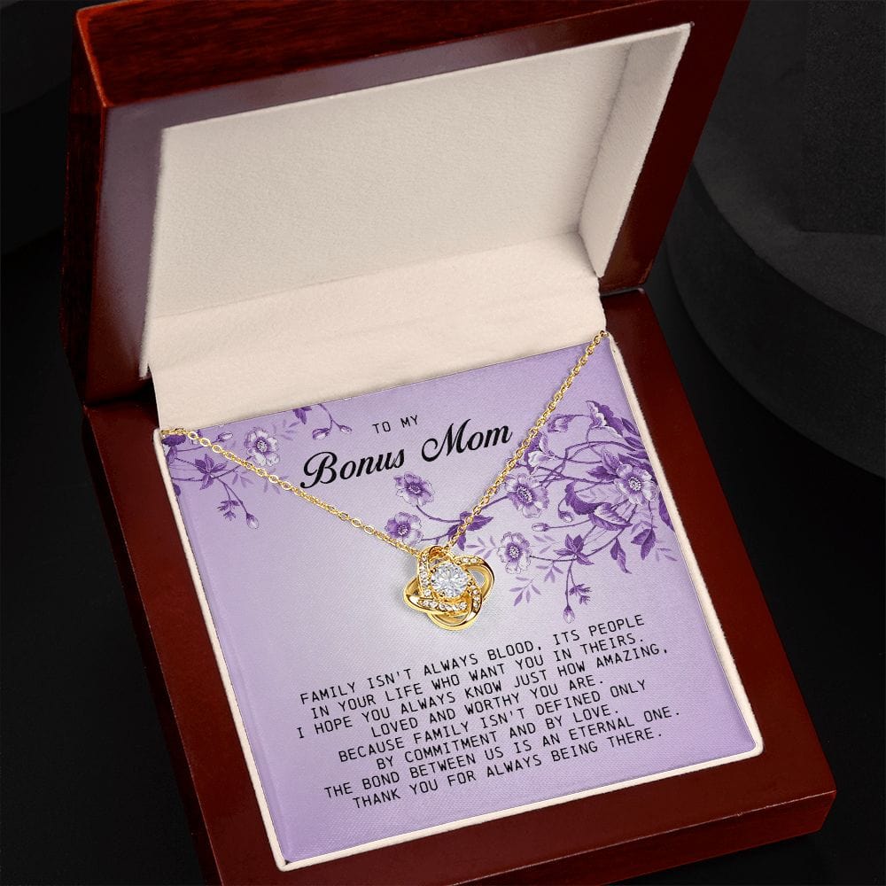To My Bonus Mom, Love Knot Necklace