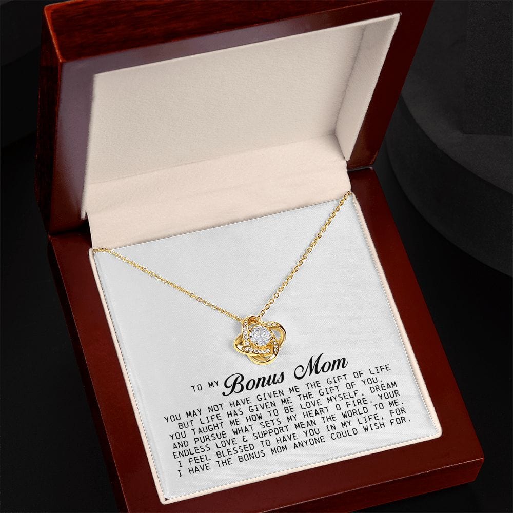 To My Bonus Mom, Love Knot Necklace
