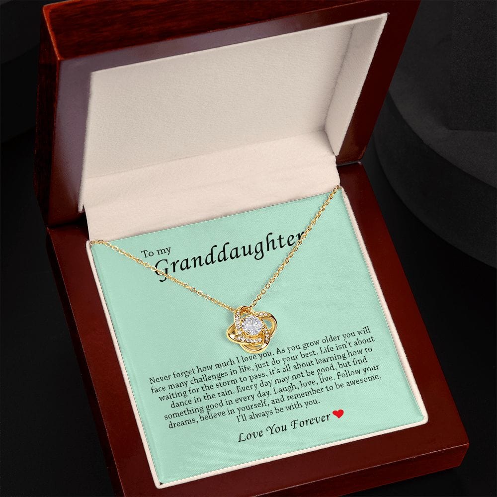 To My Granddaughter, Love Knot Necklace