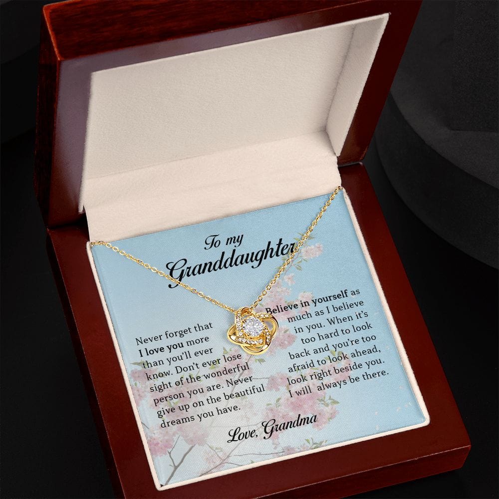 To My Granddaughter, Love Knot Necklace