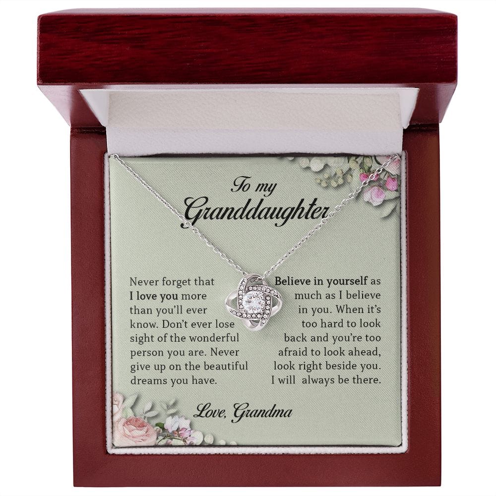 To My Granddaughter, Love Knot Necklace