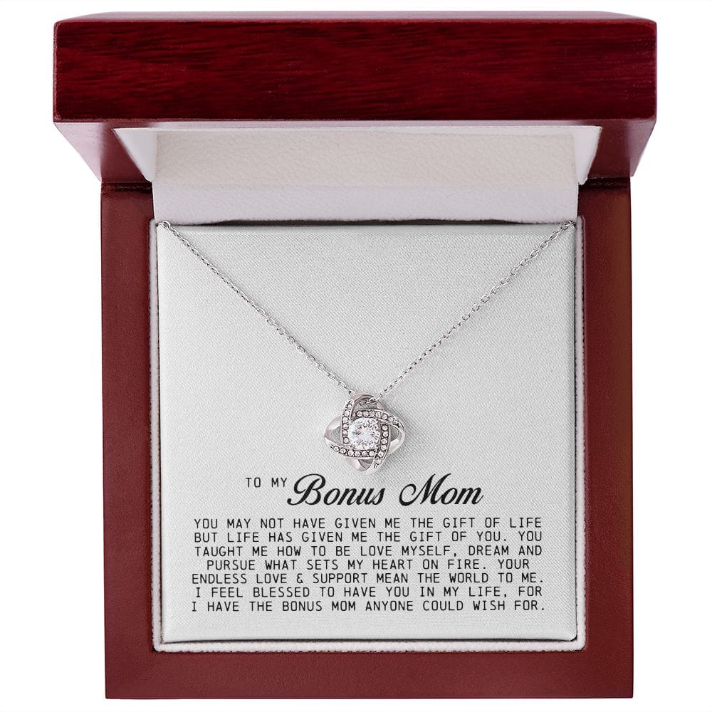 To My Bonus Mom, Love Knot Necklace