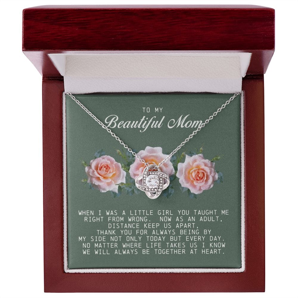 To my Beautiful Mom, Mother's Day Gift, Love Knot Necklace