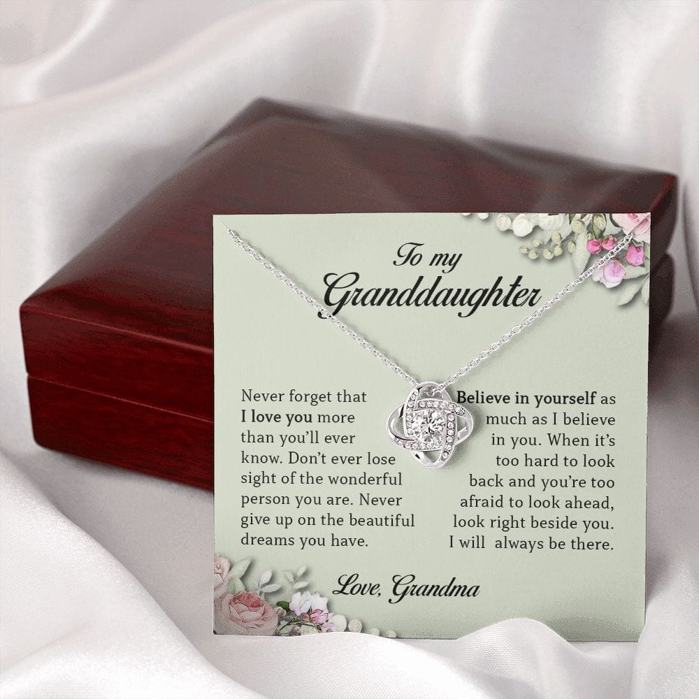 To My Granddaughter, Love Knot Necklace