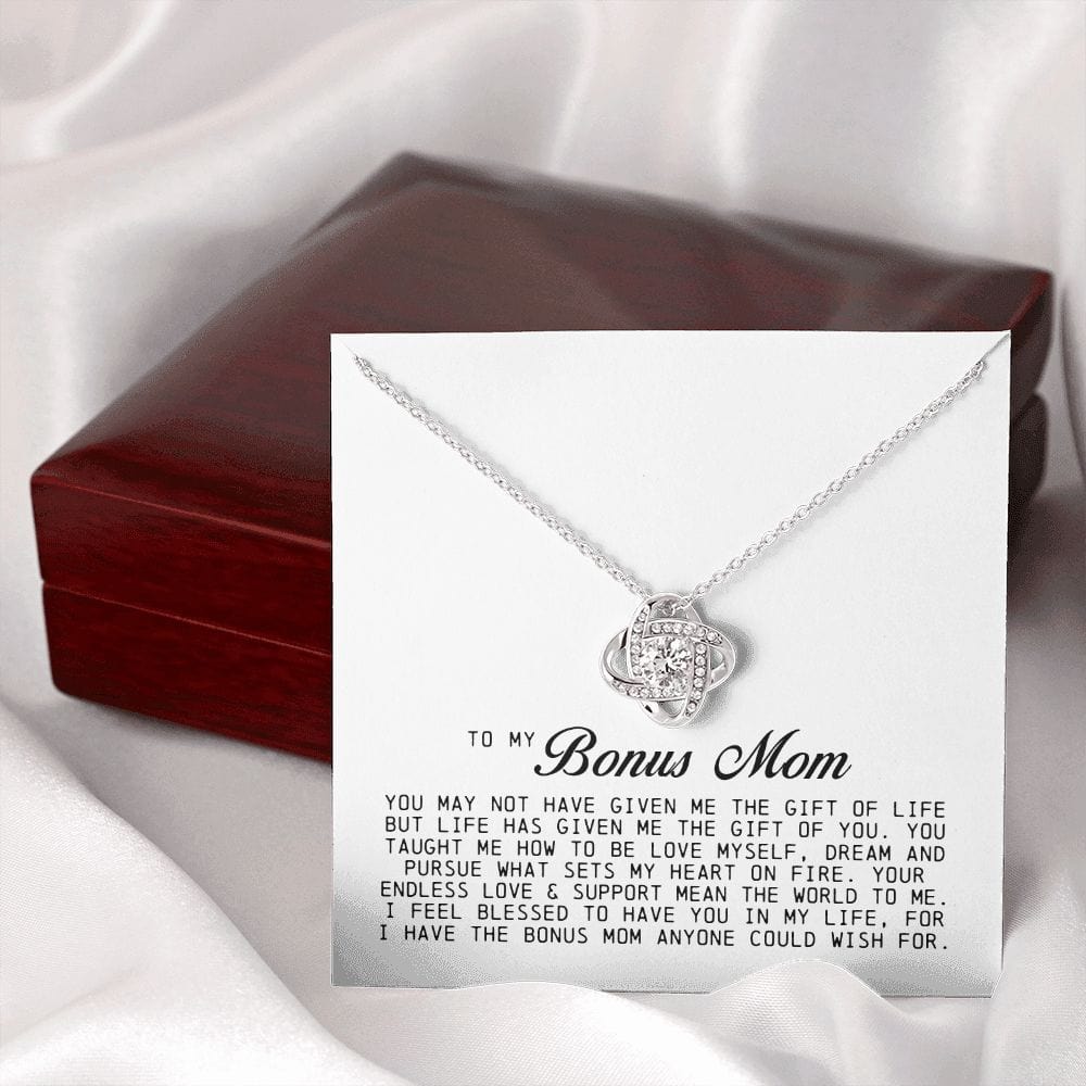 To My Bonus Mom, Love Knot Necklace