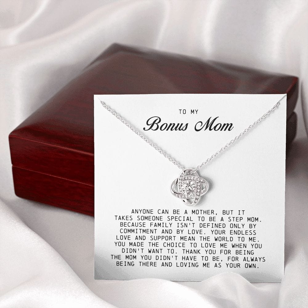 To My Bonus Mom, Love Knot Necklace