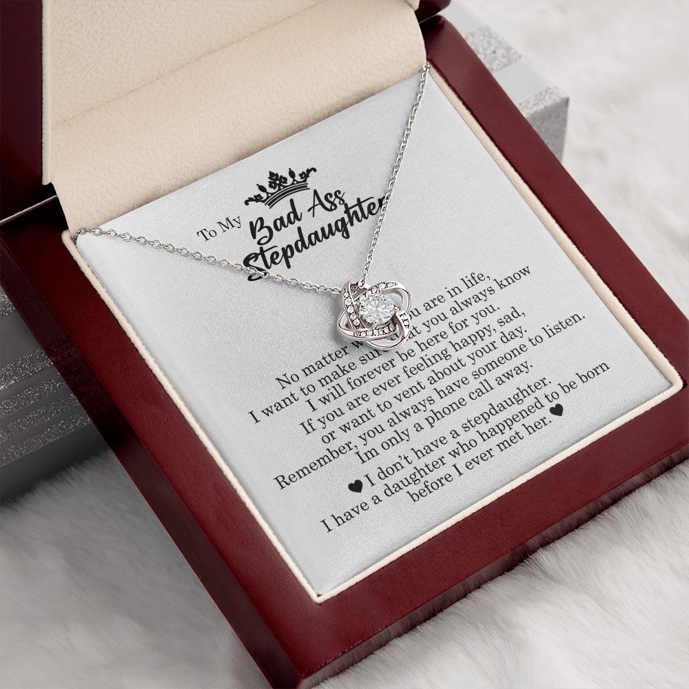 To My Bad Ass Stepdaughter, Love Knot Necklace