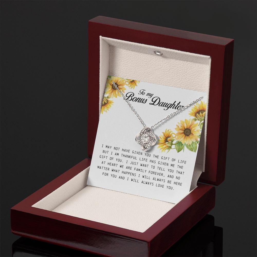 To My Bonus Daughter, Love Knot Necklace