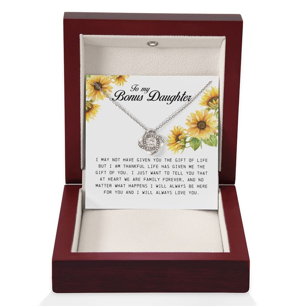 To My Bonus Daughter, Love Knot Necklace