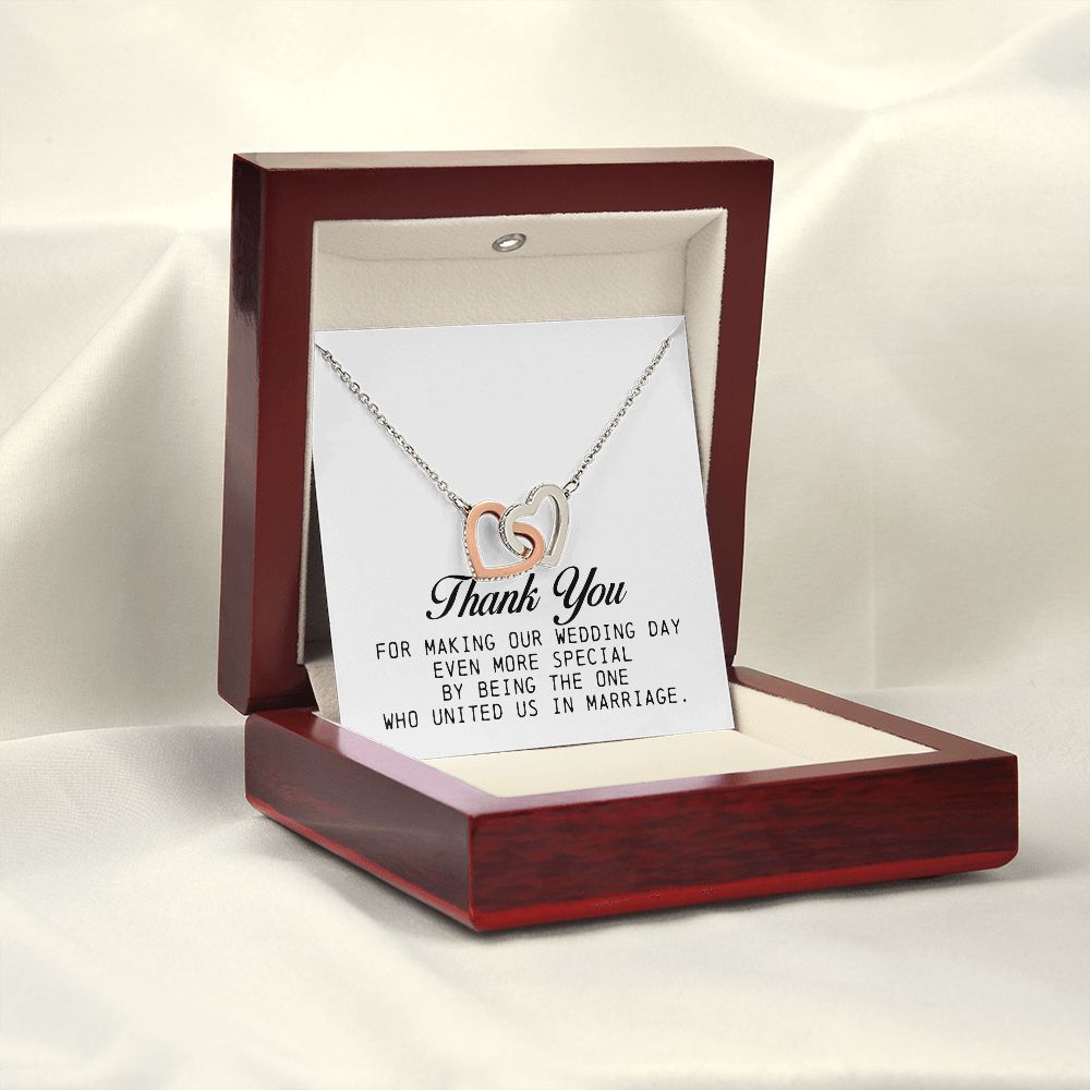 Marriage Officiant Gift, Interlocking Hearts Necklace