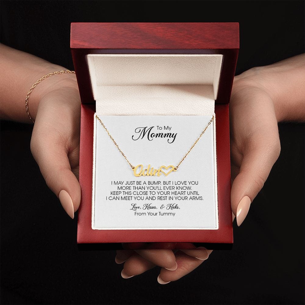 Custom Heart Name Necklace for Soon to be Mommy
