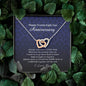 Interlocking Heart Necklace, 28 Year Anniversary Gift