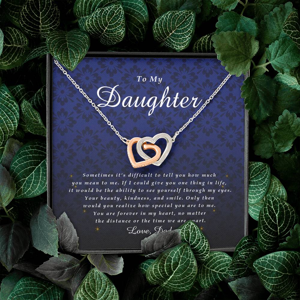 Interlocking Heart Necklace, To My Daughter