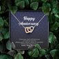Interlocking Heart Necklace, Anniversary Jewelry Gift