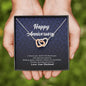 Interlocking Heart Necklace, Anniversary Jewelry Gift