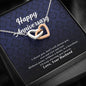 Interlocking Heart Necklace, Anniversary Jewelry Gift