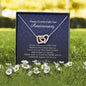 Interlocking Heart Necklace, 28 Year Anniversary Gift