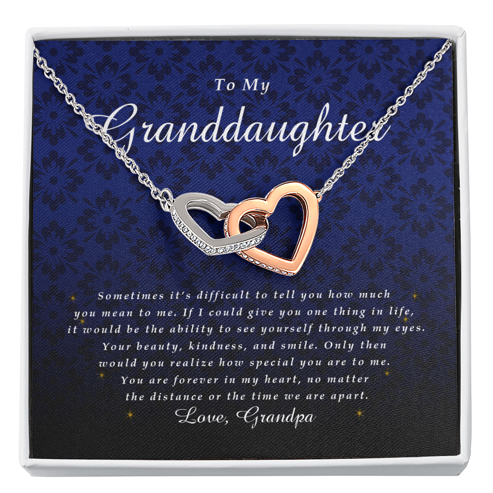 Interlocking Heart Necklace, Granddaughter Gift