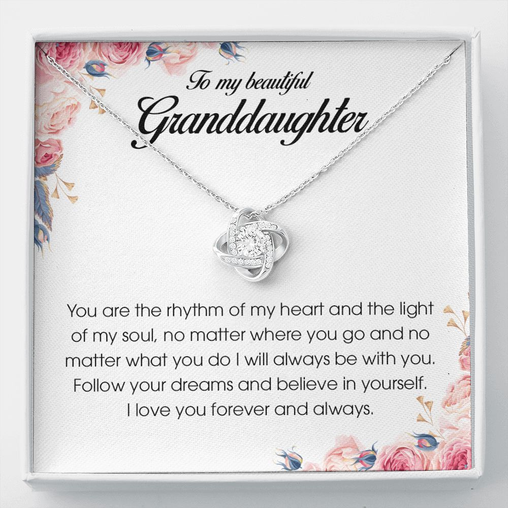 To My Beautiful Granddaughter, Love Knot Necklace