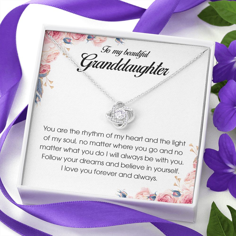 To My Beautiful Granddaughter, Love Knot Necklace