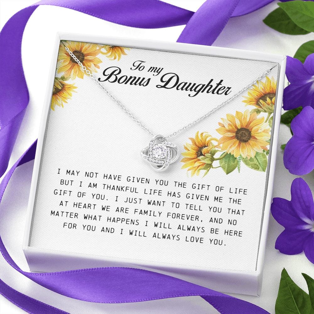 To My Bonus Daughter, Love Knot Necklace
