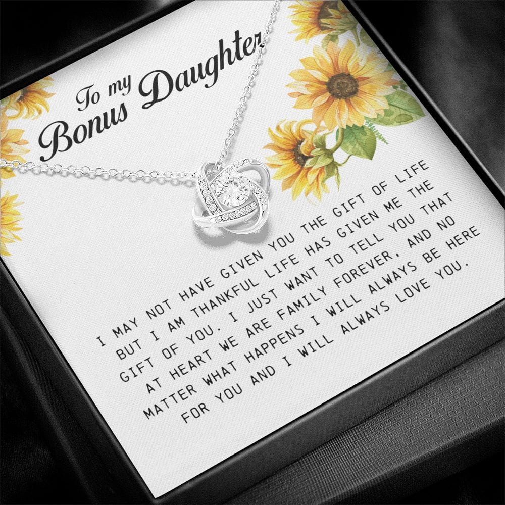 To My Bonus Daughter, Love Knot Necklace