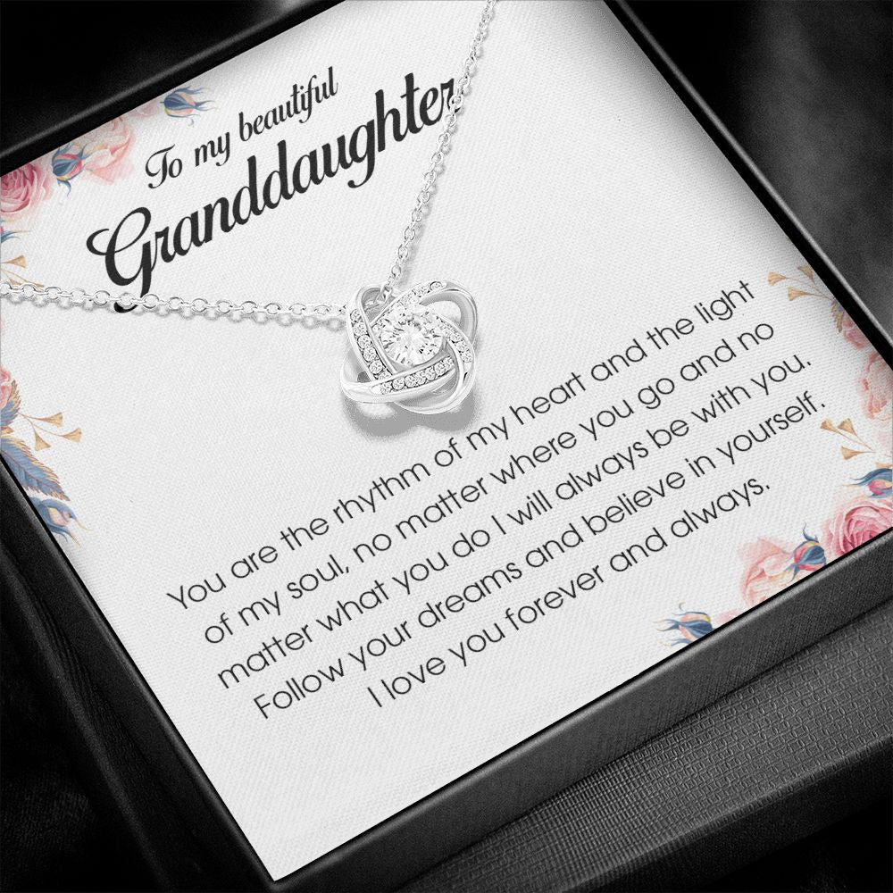 To My Beautiful Granddaughter, Love Knot Necklace