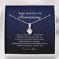 Petite Ribbon Pendant Necklace, 64th Anniversary Gift