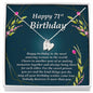 Initials Heart Necklace, Happy 71st Birthday