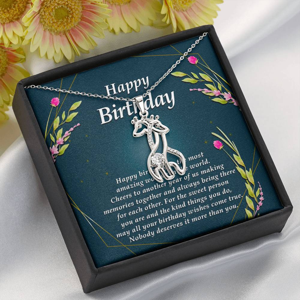 Giraffe Necklace, Happy Birthday