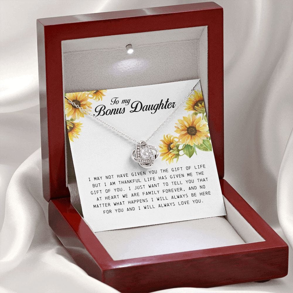 To My Bonus Daughter, Love Knot Necklace