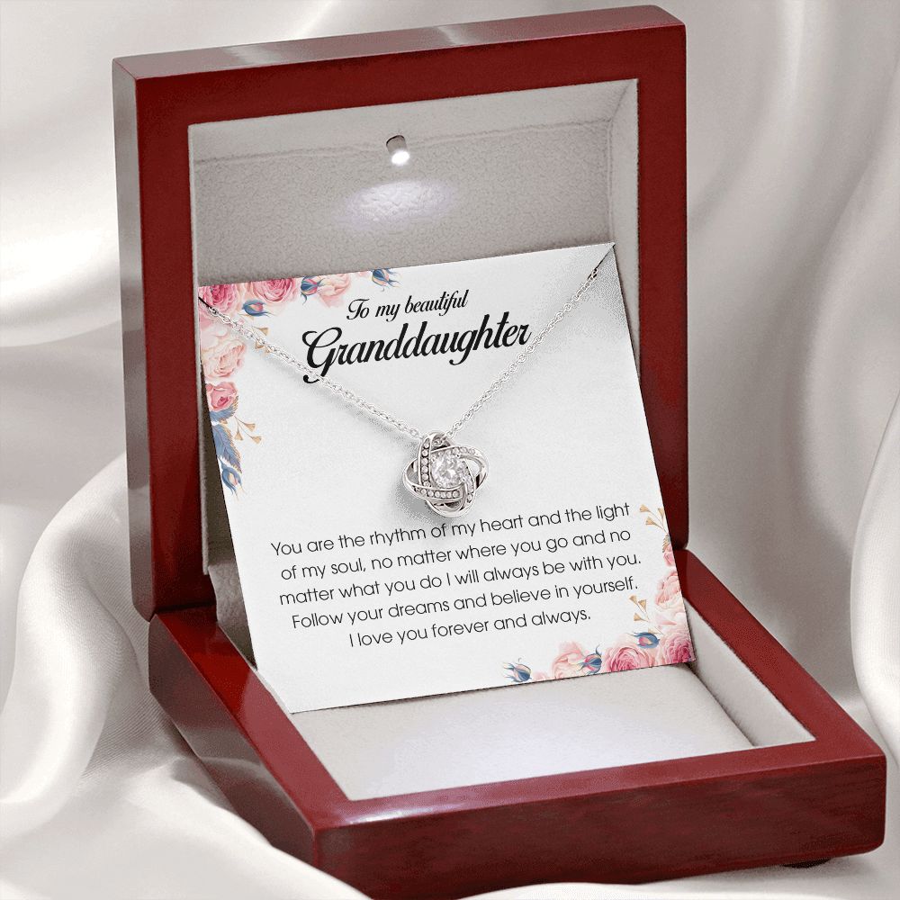 To My Beautiful Granddaughter, Love Knot Necklace